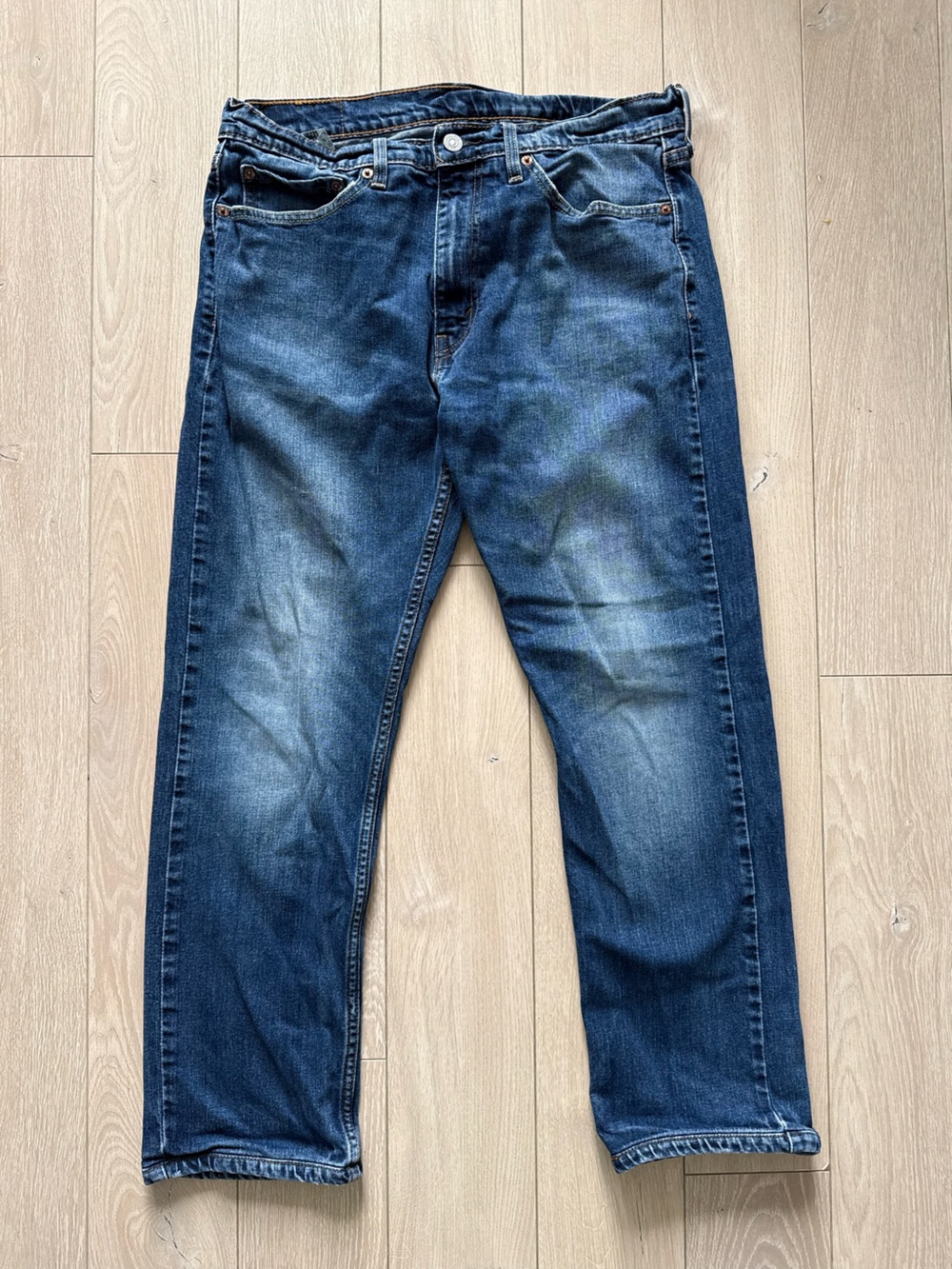 Levi’s 513 Slim Straight Jeans Blue Hill Top Hemmed Men’s Size 34